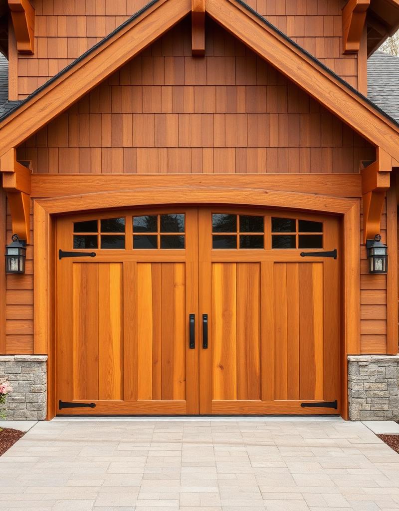 Traditional wooden garage door